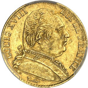 Louis XVIII (1814-1824). 20 francs dressed bust 1815, Q, Perpignan.