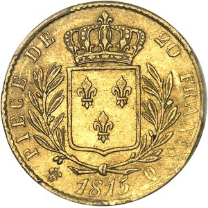 Louis XVIII (1814-1824). 20 francs buste habillé 1815, Q, Perpignan.