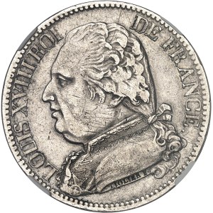 Louis XVIII (1814-1824). 5 francs buste habillé 1814, BB, Strasbourg.