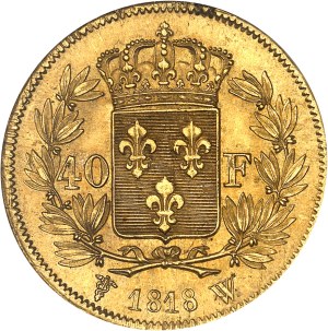 Louis XVIII (1814-1824). 40 francs 1818, W, Lille.