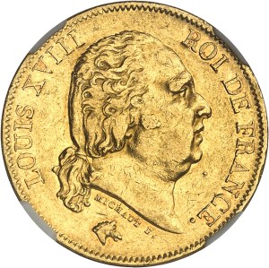 Louis XVIII (1814-1824). 40 francs 1822, A, Paris.
