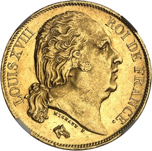 Louis XVIII (1814-1824). 20 francs bare head 1816, A, Paris.