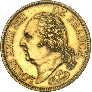 Louis XVIII (1814-1824). Essai de 5 francs, concours de 1815, par Michaut, 1ère retouche avec grande signature, Frappe spéciale (SP) 1815, A, Paris.