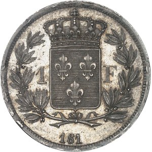 Louis XVIII (1814-1824). Prototype de 1 franc, date incomplète, par Michaut, Frappe spéciale (SP) 181- (1816), Paris.
