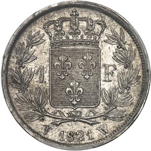 Louis XVIII (1814-1824). 1 franc 1821, W, Lille.