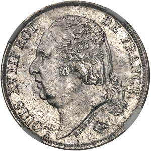 Louis XVIII (1814-1824). 1 franc 1824, H, La Rochelle.