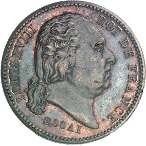 Louis XVIII (1814-1824). Essai de 1 sou (d’après Tiolier) 1817, Paris.
