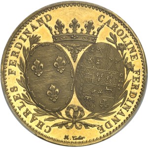Louis XVIII (1814-1824). Module de 5 francs, visite de la Monnaie de Paris par le duc et la duchesse de Berry, Frappe spéciale (SP) 1817, Paris.