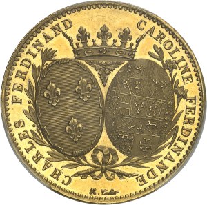 Louis XVIII (1814-1824). Module de 5 francs, visite de la Monnaie de Paris par le duc et la duchesse de Berry, Frappe spéciale (SP) 1817, Paris.