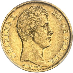 Charles X (1824-1830). 40 Francs, 2e type 1827, A, Paris.