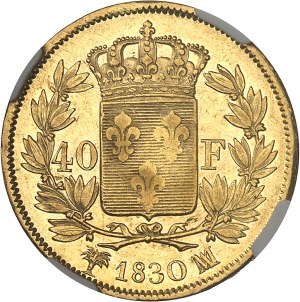Charles X (1824-1830). 40 Francs, 2nd type 1830, MA, Marseille.