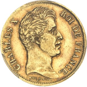 Charles X (1824-1830). 40 Francs, 2e type, tranche en relief, Frappe spéciale (SP) 1830, A, Paris.