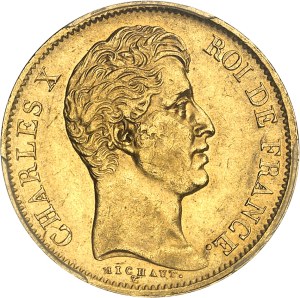 Charles X (1824-1830). 40 Francs, 2nd type, raised edge, Frappe spéciale (SP) 1830, A, Paris.