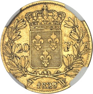 Charles X (1824-1830). 20 francs 1829, W, Lille.