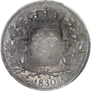 Charles X (1824-1830). 5 francs, tranche en relief 1830, A, Paris.