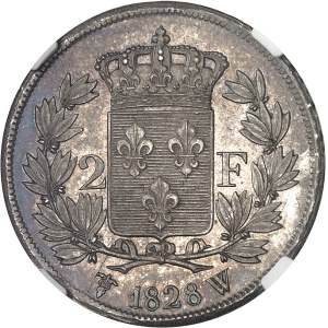 Charles X (1824-1830). 2 francs 1828, W, Lille.