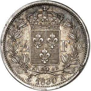 Charles X (1824-1830). 1/2 franc 1830, A, Paris.