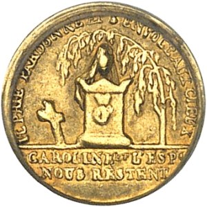 Henri V (1820-1883). Medallion, death of the Duc de Berry and the hope of birth, by Vivier 1820, Paris.
