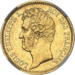 Louis-Philippe Ier (1830-1848). 20 francs tête nue, tranche en relief 1831, T, Nantes.