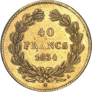 Louis-Philippe I (1830-1848). 40 francs tête laurée 1834, A, Paris.