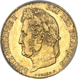 Louis-Philippe I (1830-1848). 20 francs tête laurée 1840, A, Paris.