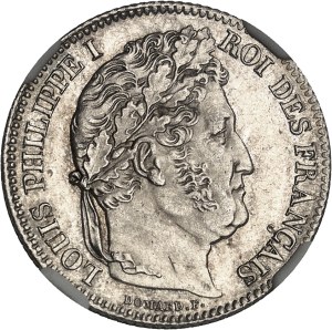 Louis-Philippe I (1830-1848). 1 franc tête laurée 1843, A, Paris.