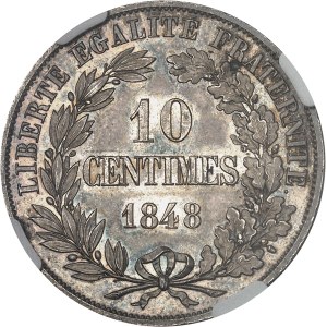 IIe République (1848-1852). Essai de 10 centimes, en argent, concours de 1848, par Alard 1848, Paris.