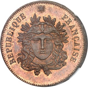 IIe République (1848-1852). Essai-piéfort de 10 centimes, concours de 1848, premier type par Gayrard 1848, Paris.