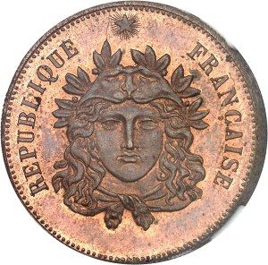 IIe République (1848-1852). Essai-piéfort de 10 centimes, 1848 competition, first type by Gayrard 1848, Paris.