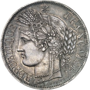 IIe République (1848-1852). 5 francs Cérès 1849, A, Paris.