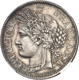 Second Republic (1848-1852). 2 francs Cérès (Flan bruni appearance) 1849, A, Paris.