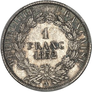 IIe République (1848-1852). 1 franc Louis-Napoléon Bonaparte 1852, A, Paris.