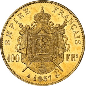 Second Empire / Napoléon III (1852-1870). 100 francs tête nue 1857, A, Paris.