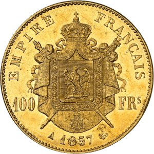 Second Empire / Napoleon III (1852-1870). 100 francs nude head 1857, A, Paris.
