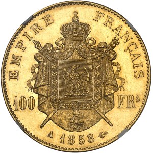 Second Empire / Napoléon III (1852-1870). 100 francs tête nue 1858, A, Paris.