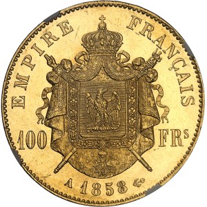 Second Empire / Napoléon III (1852-1870). 100 francs tête nue 1858, A, Paris.