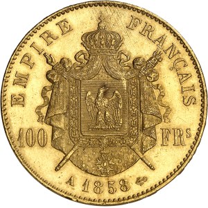 Second Empire / Napoléon III (1852-1870). 100 francs tête nue 1858, A, Paris.
