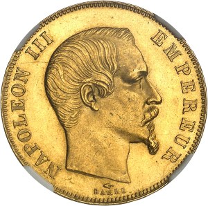 Second Empire / Napoleon III (1852-1870). 50 francs nude head 1857, A, Paris.