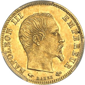 Second Empire / Napoleon III (1852-1870). 5 francs bare head, large module 1856, A, Paris.