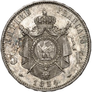 Second Empire / Napoléon III (1852-1870). 5 francs tête nue 1854, A, Paris.