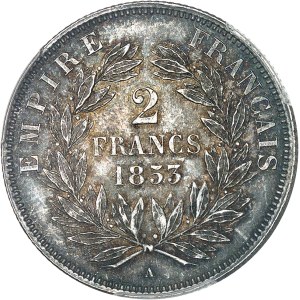 Second Empire / Napoléon III (1852-1870). 2 francs tête nue 1853, A, Paris.