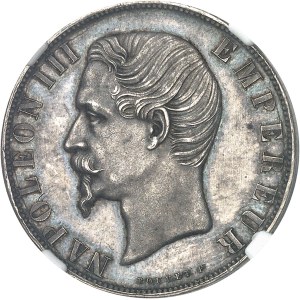 Second Empire / Napoléon III (1852-1870). Épreuve de 2 francs tête nue, tranche lisse, par Bouvet 1856, Paris.