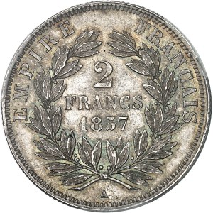 Second Empire / Napoléon III (1852-1870). 2 francs tête nue 1857, A, Paris.