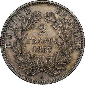 Second Empire / Napoléon III (1852-1870). 2 francs tête nue 1857, A, Paris.
