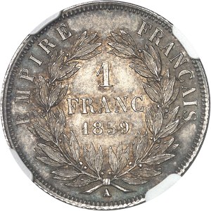 Second Empire / Napoléon III (1852-1870). 1 franc tête nue 1859, A, Paris.
