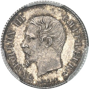 Second Empire / Napoleon III (1852-1870). 20 centimes bareheaded 1853, A, Paris.