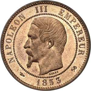 Second Empire / Napoleon III (1852-1870). Barehead dime 1853, B, Rouen.