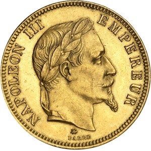 Second Empire / Napoléon III (1852-1870). 100 francs tête laurée 1864, A, Paris.