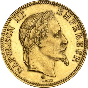 Second Empire / Napoleon III (1852-1870). 100 francs tête laurée 1864, A, Paris.