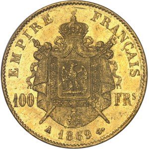 Second Empire / Napoléon III (1852-1870). 100 francs tête laurée 1869, A, Paris.